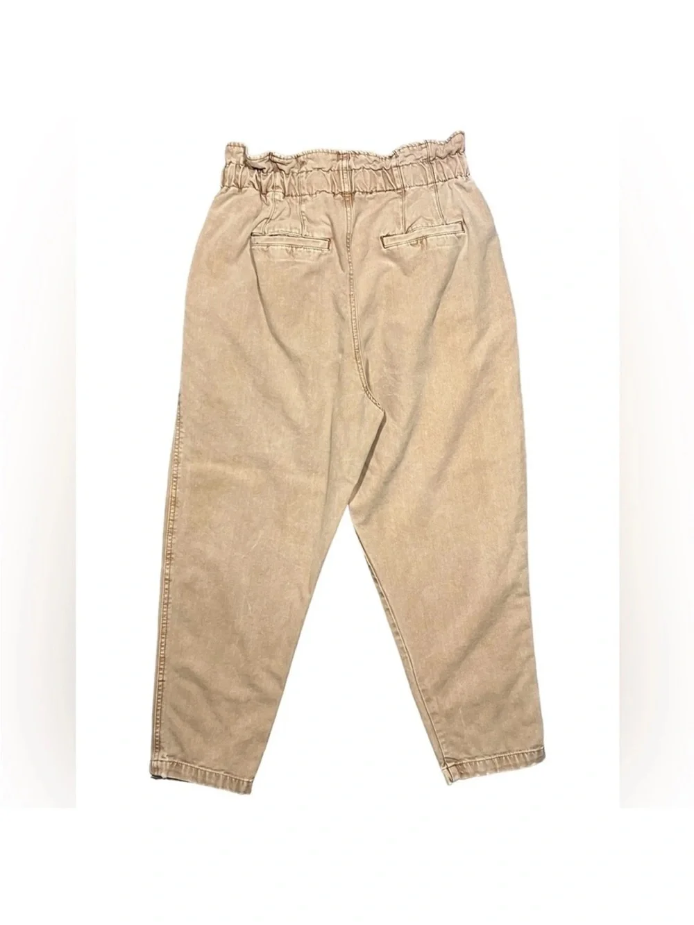Free People Tan Paperbag Waist Drawstring Chinos